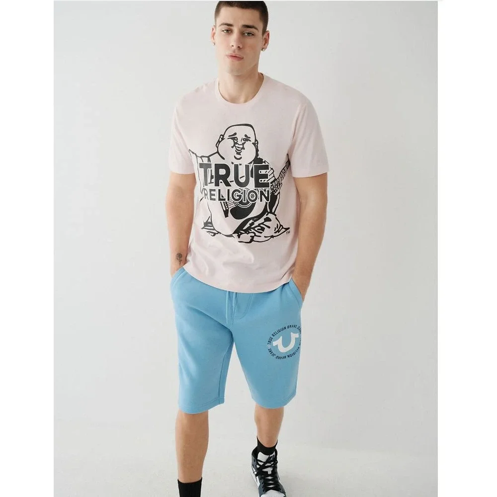 True Religion men t-shirt tee 107191 pale lilac big buddha cotton sz XL $59